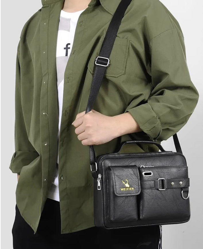 Mirco – Grande sacoche bandoulière homme cuir