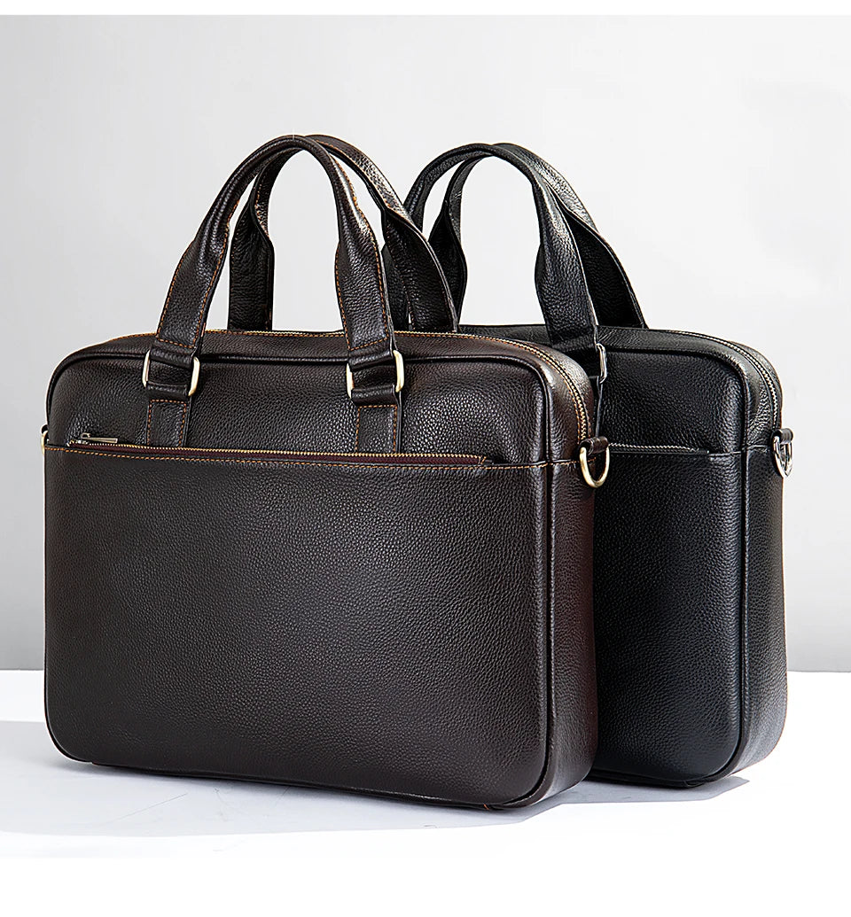 Sebastiano – Sacoche Ordinateur Homme en Cuir Véritable Élégante et Professionnel