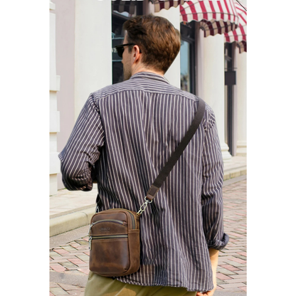 Christoforo – Petite Sacoche Homme en Cuir Élégante et Robuste