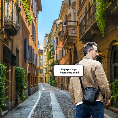 Riccardo – Petite Sacoche Homme Sécurisée pour Quotidien et Sorties