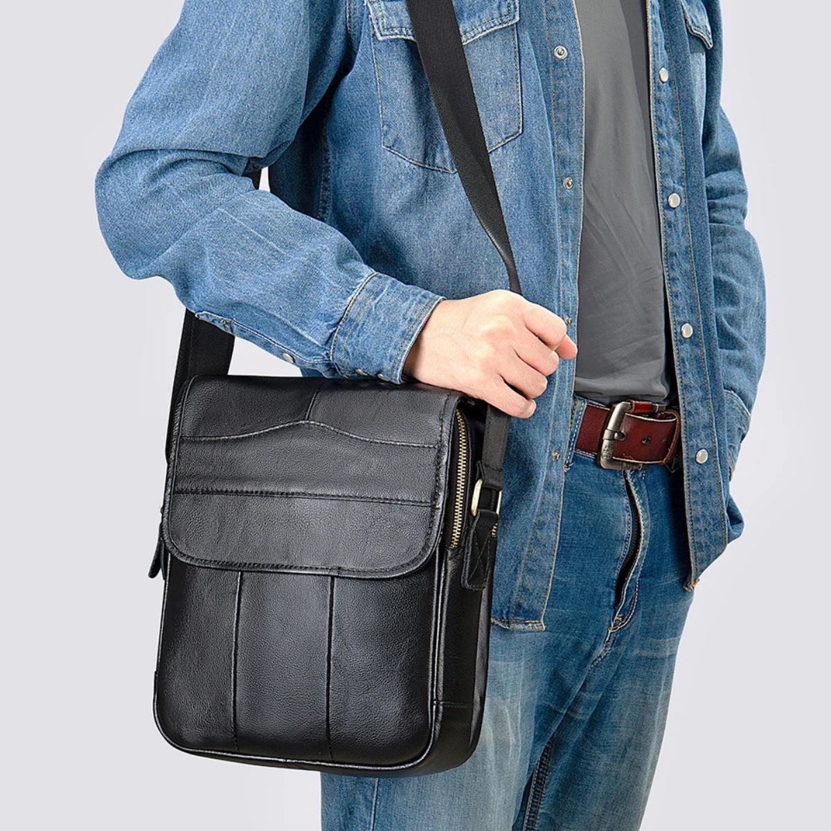 Tomaso – Sacoche Homme Luxe en Cuir Véritable & Élégance Intemporelle