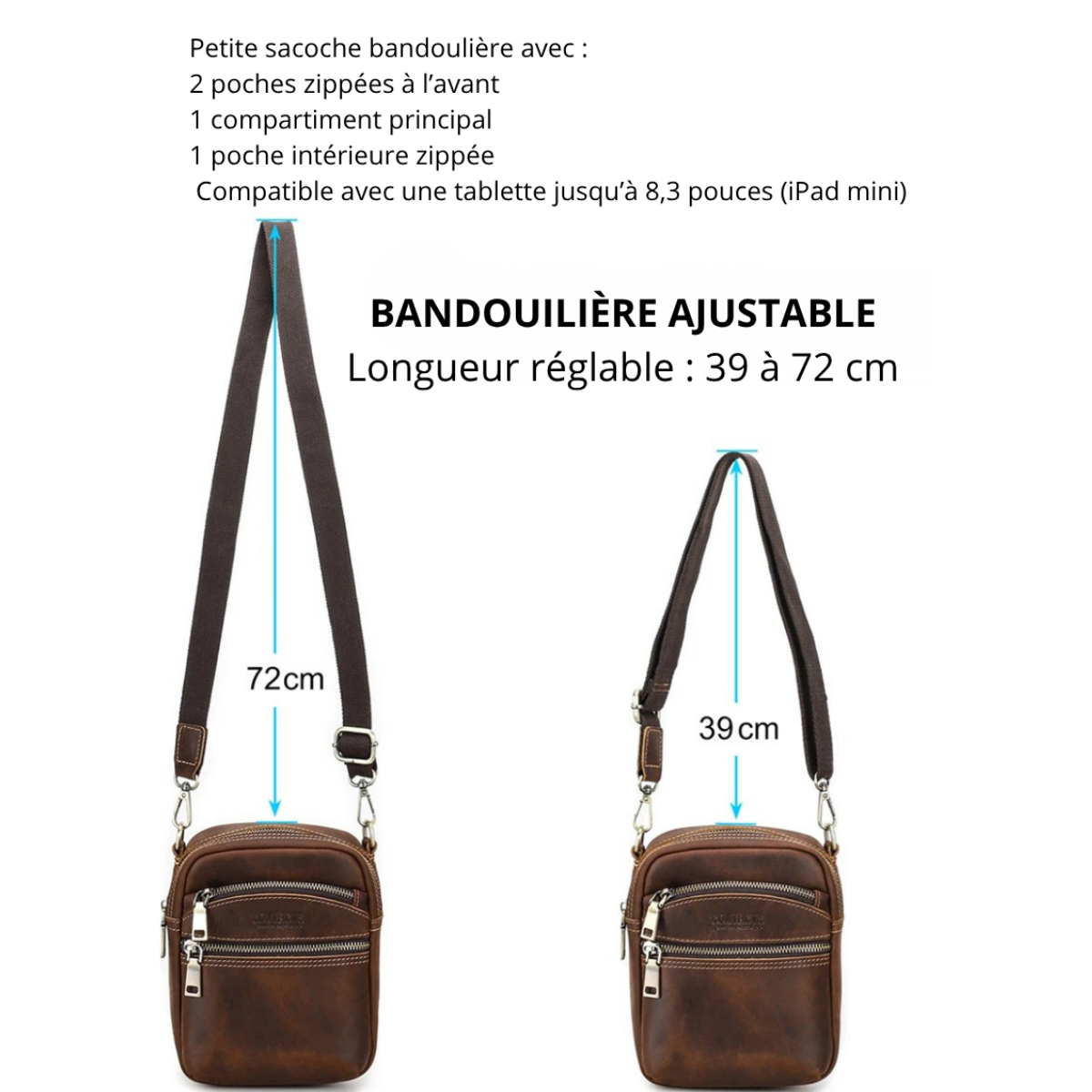 Christoforo – Petite Sacoche Homme en Cuir Élégante et Robuste