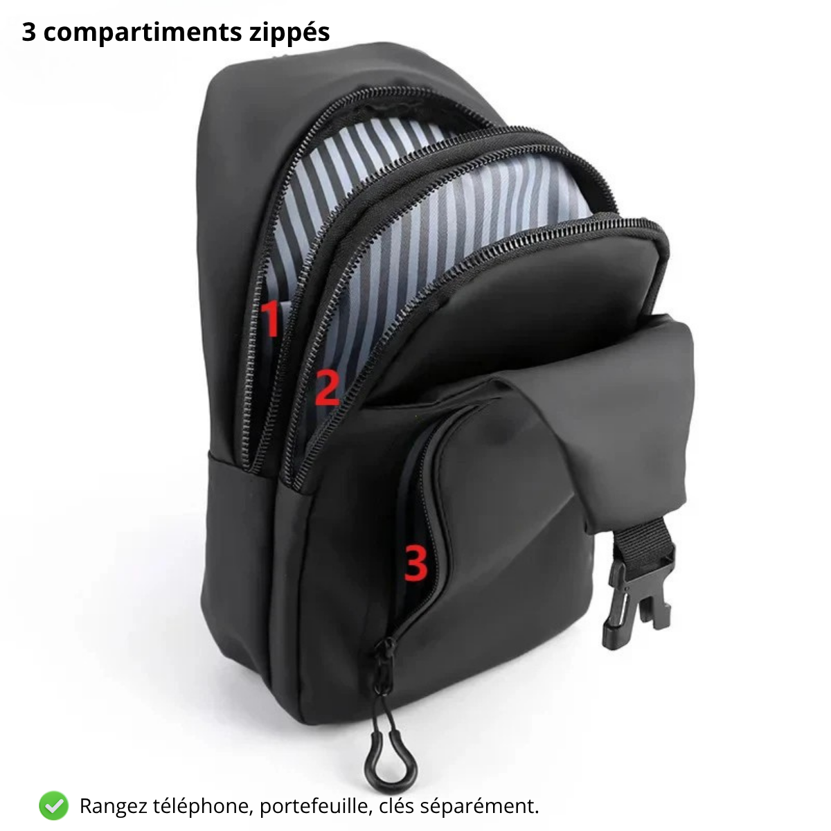 Gianni – Sacoche Bandoulière Homme Connectée avec Port USB