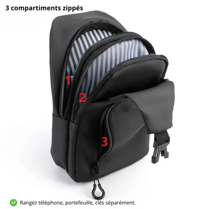 Gianni – Sacoche Bandoulière Homme Connectée avec Port USB