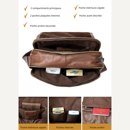 Tomaso – Sacoche Homme Luxe en Cuir Véritable & Élégance Intemporelle