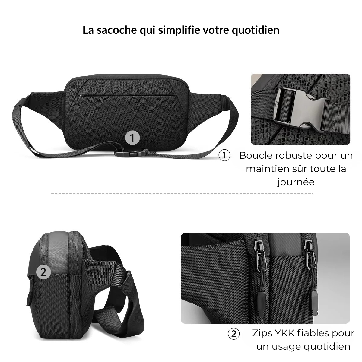 Maldini – Sacoche Banane Homme Pratique et Élégante pour Hommes Actifs