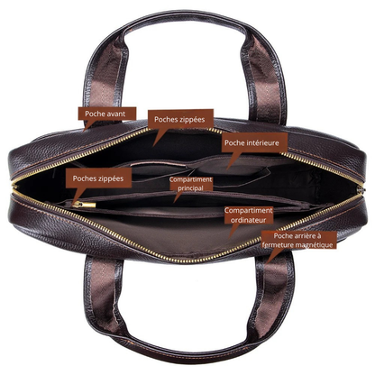 Domenico – Sacoche Ordinateur Homme en Cuir Pleine Fleur