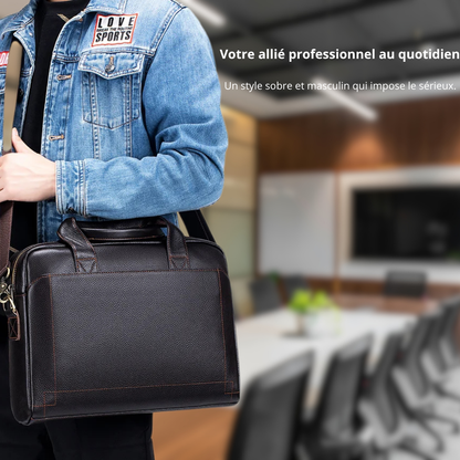 Domenico – Sacoche Ordinateur Homme en Cuir Pleine Fleur