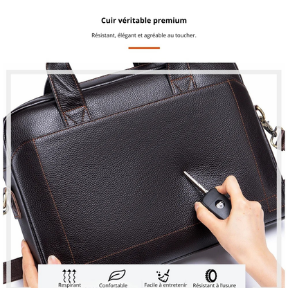 Domenico – Sacoche Ordinateur Homme en Cuir Pleine Fleur