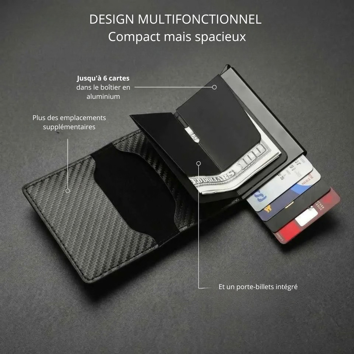 Porte-Cartes RFID en Cuir Minimaliste