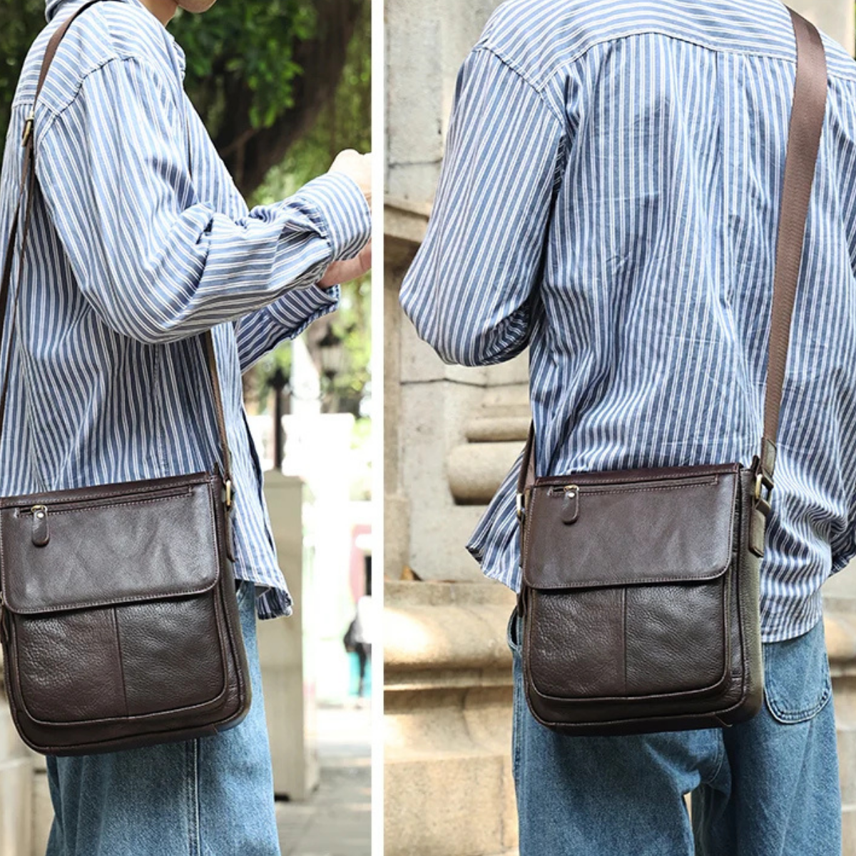 Jacopo – Sacoche Homme Cuir ,Vintage et Organisée