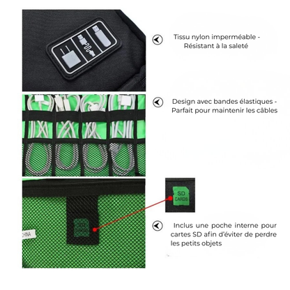 Organiseur de Câbles & Accessoires – Grande Capacité, Étanche et Ultra-Pratique