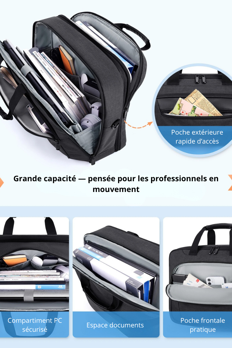 Biagio – Sacoche Ordinateur Homme Spacieuse et Ergonomique