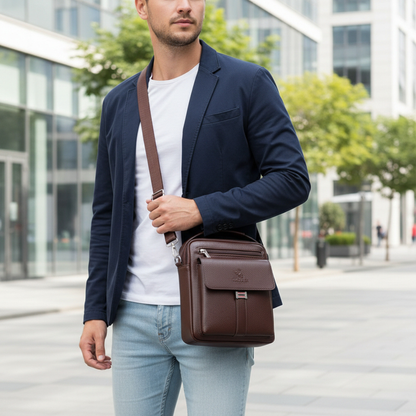 Sante – Sacoche Bandoulière  Homme en Cuir Imperméable, Élégance & Grande Capacité