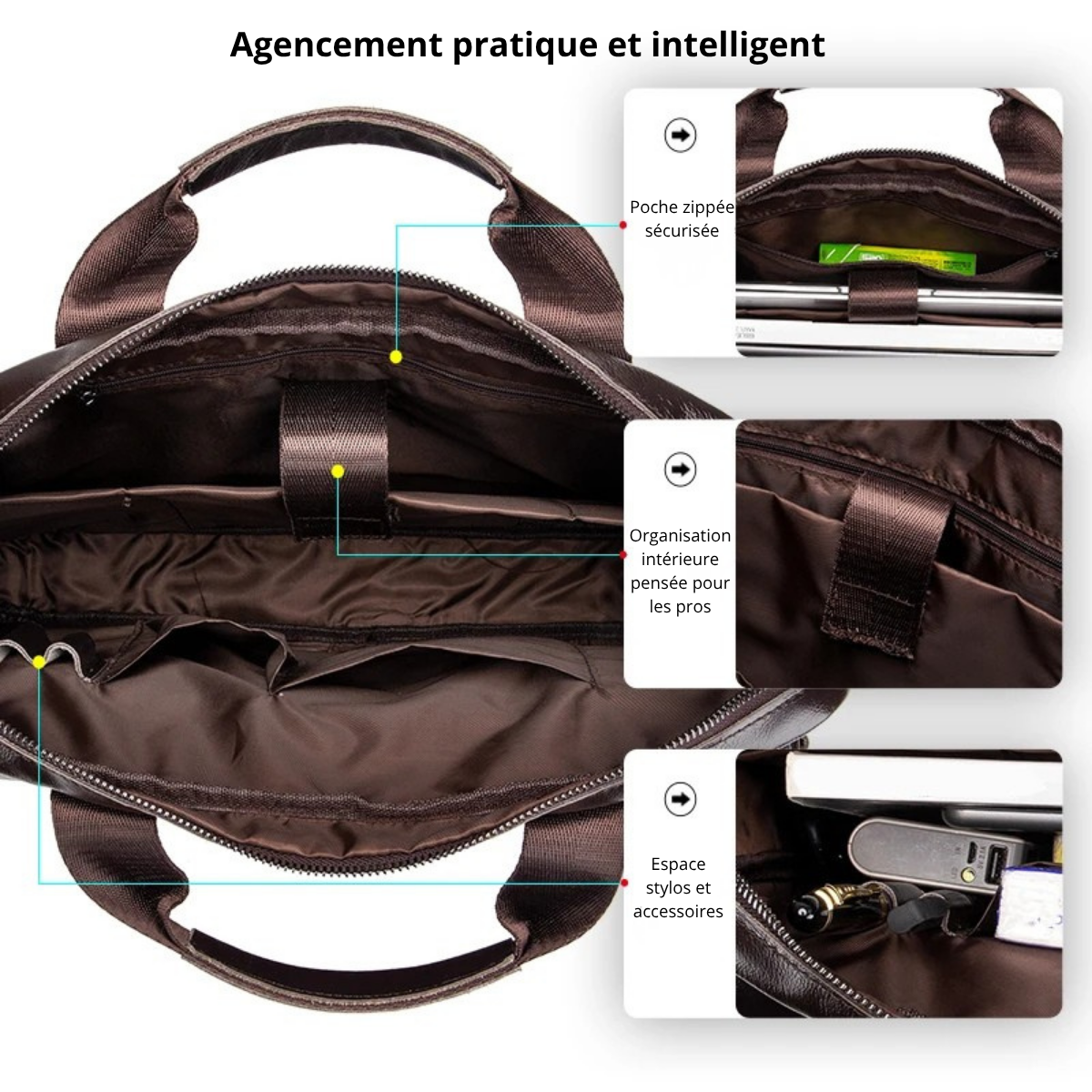 Valente – Sacoche Ordinateur Homme Professionnelle