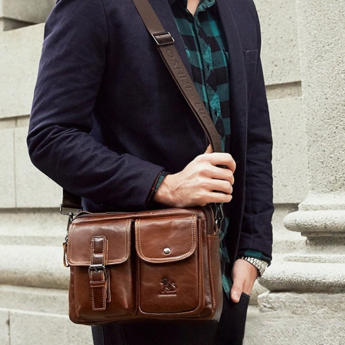 Ettore – Sacoche Homme Luxe en Cuir Véritable & Élégance Professionnelle