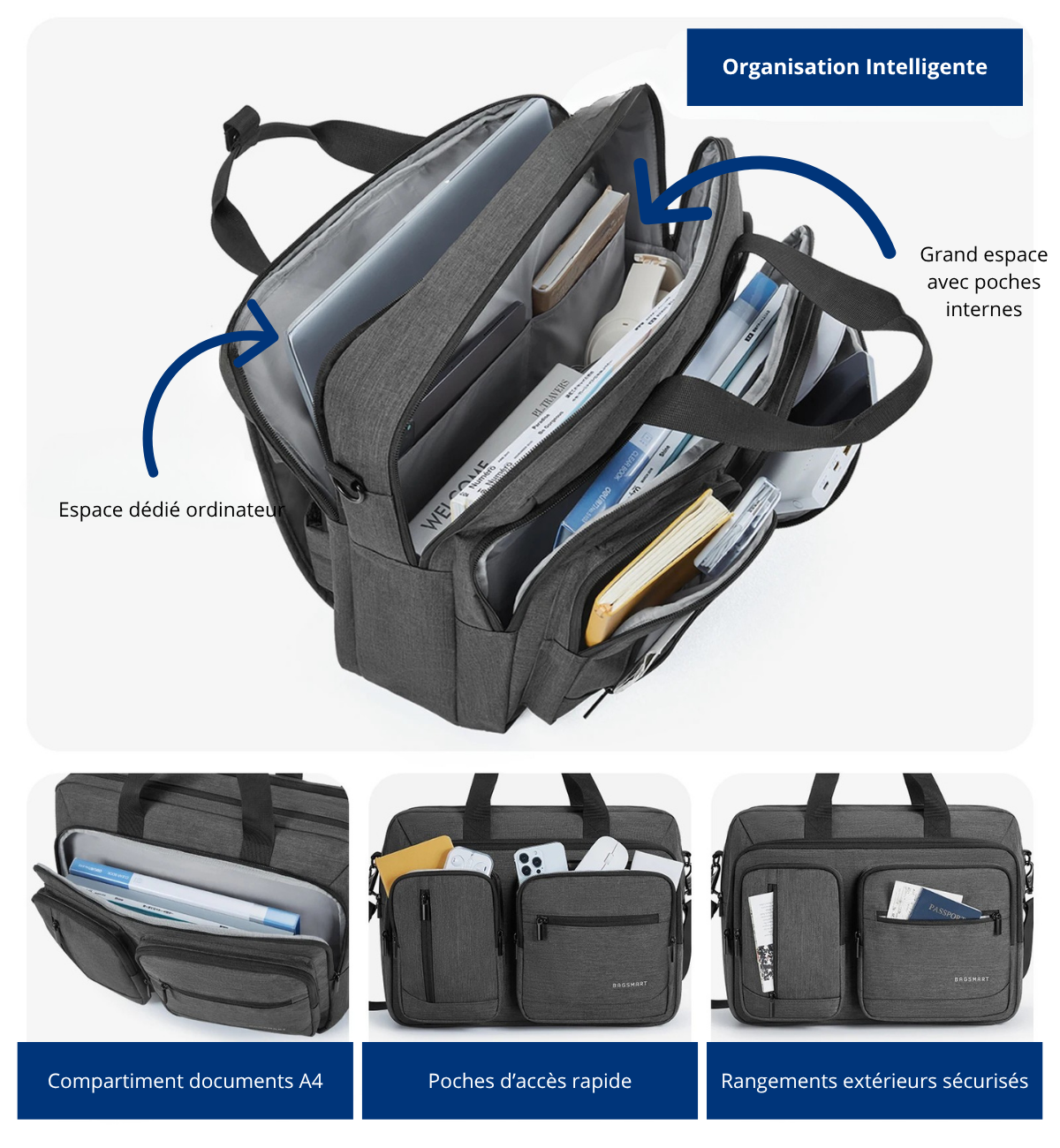 Cirillo – Sacoche Ordinateur Homme Polyvalente