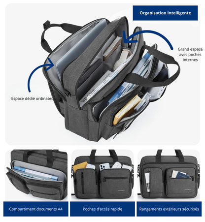 Cirillo – Sacoche Ordinateur Homme Polyvalente