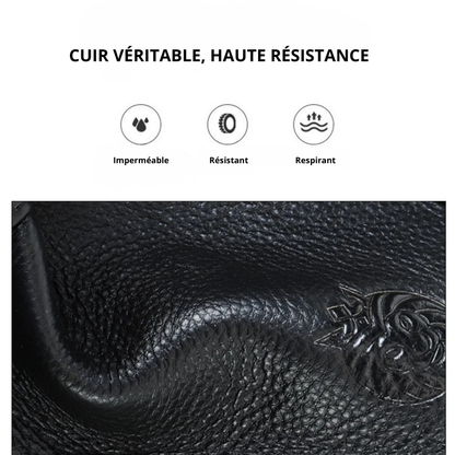 Giovanni – Sacoche Ordinateur Homme en Cuir Authentique Noir