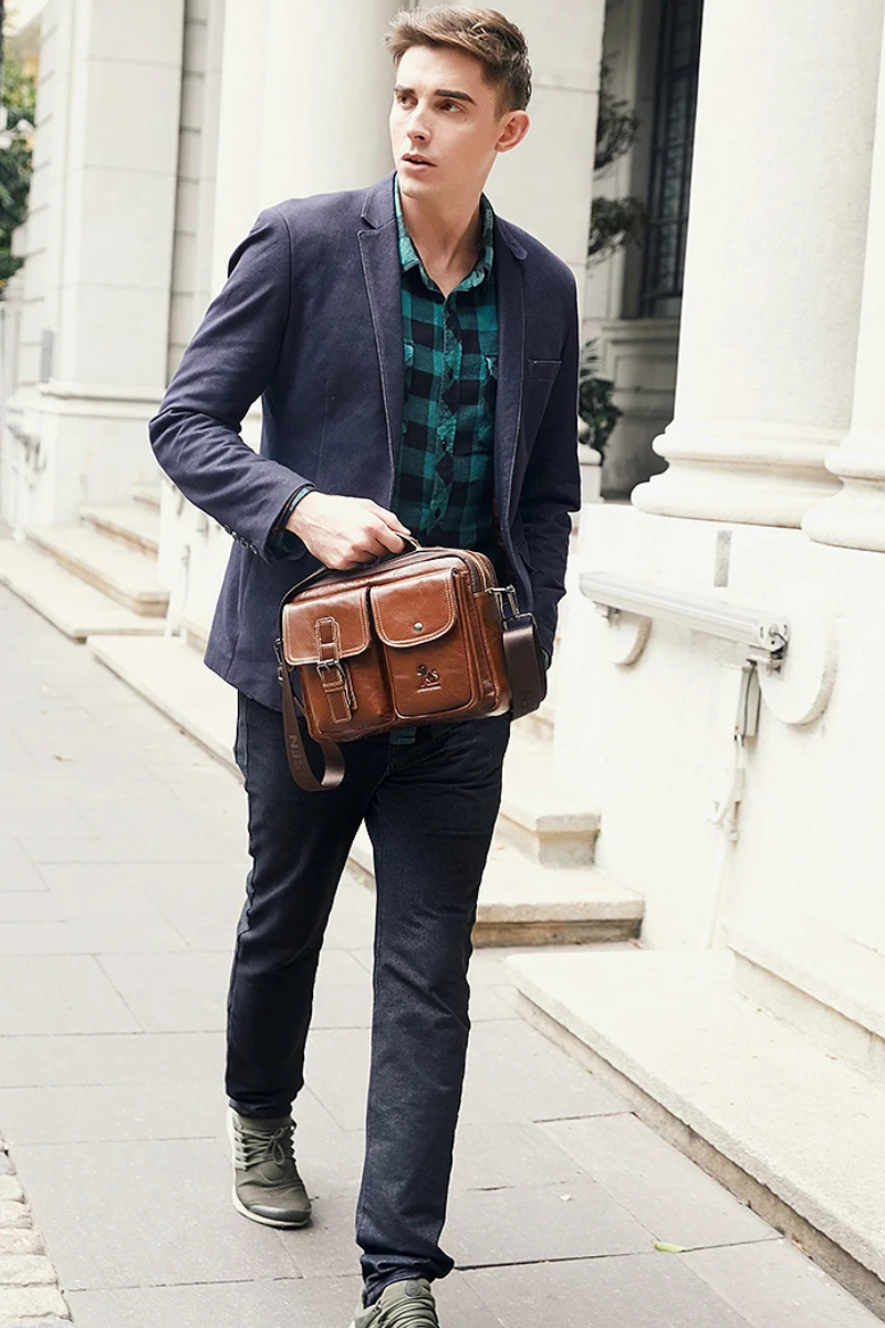 Ettore – Sacoche Homme Luxe en Cuir Véritable & Élégance Professionnelle