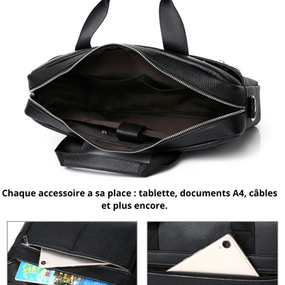 Raffaele – Sacoche Ordinateur Homme en Cuir Véritable