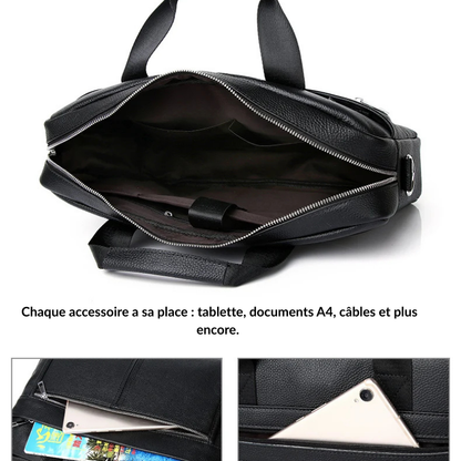 Raffaele – Sacoche Ordinateur Homme en Cuir Véritable