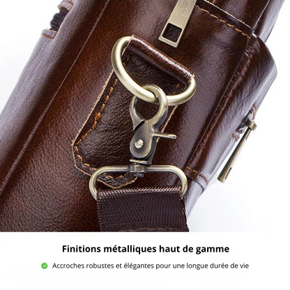 Marco – Sacoche Ordinateur Homme en Cuir Véritable