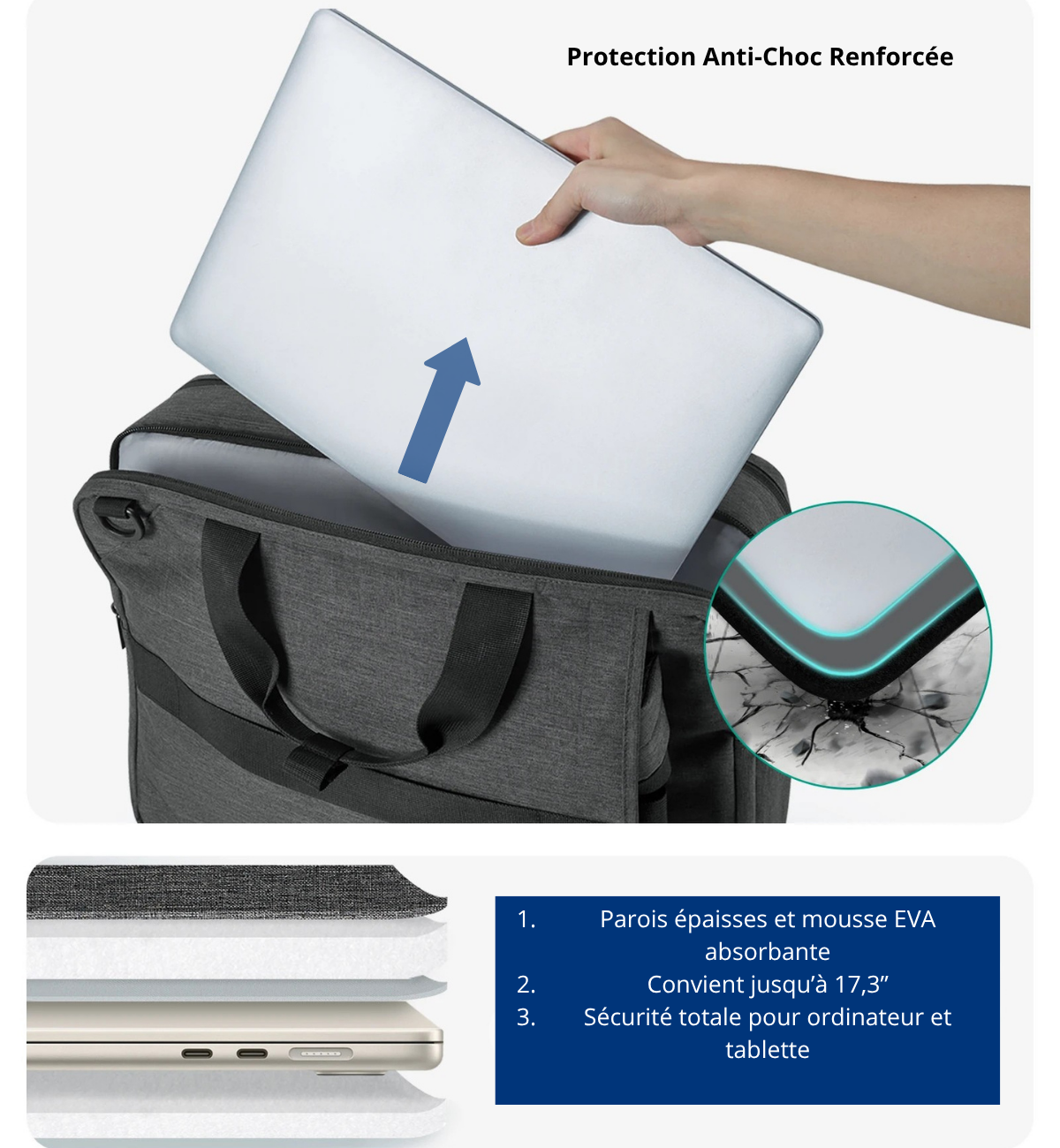 Cirillo – Sacoche Ordinateur Homme Polyvalente