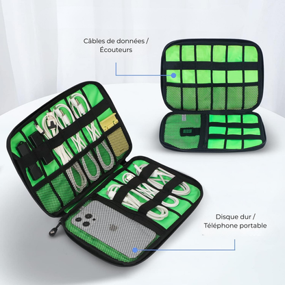 Organiseur de Câbles & Accessoires – Grande Capacité, Étanche et Ultra-Pratique