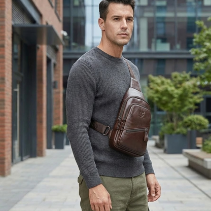Marcello – Sacoche Bandoulière Homme Grande Capacité en Cuir
