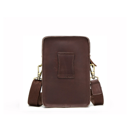 Fausto – Petite Sacoche Homme en Cuir Vintage & Organisation Compacte