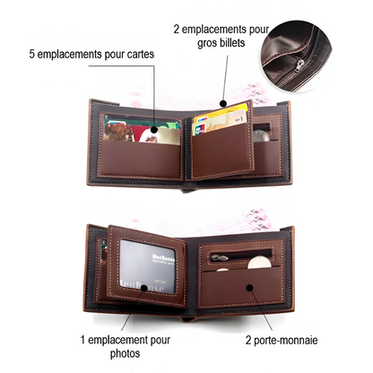 Portefeuille pour homme en cuir