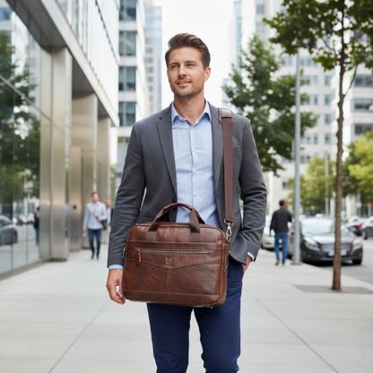 Ritorri – Sacoche Ordinateur Homme en Cuir Premium