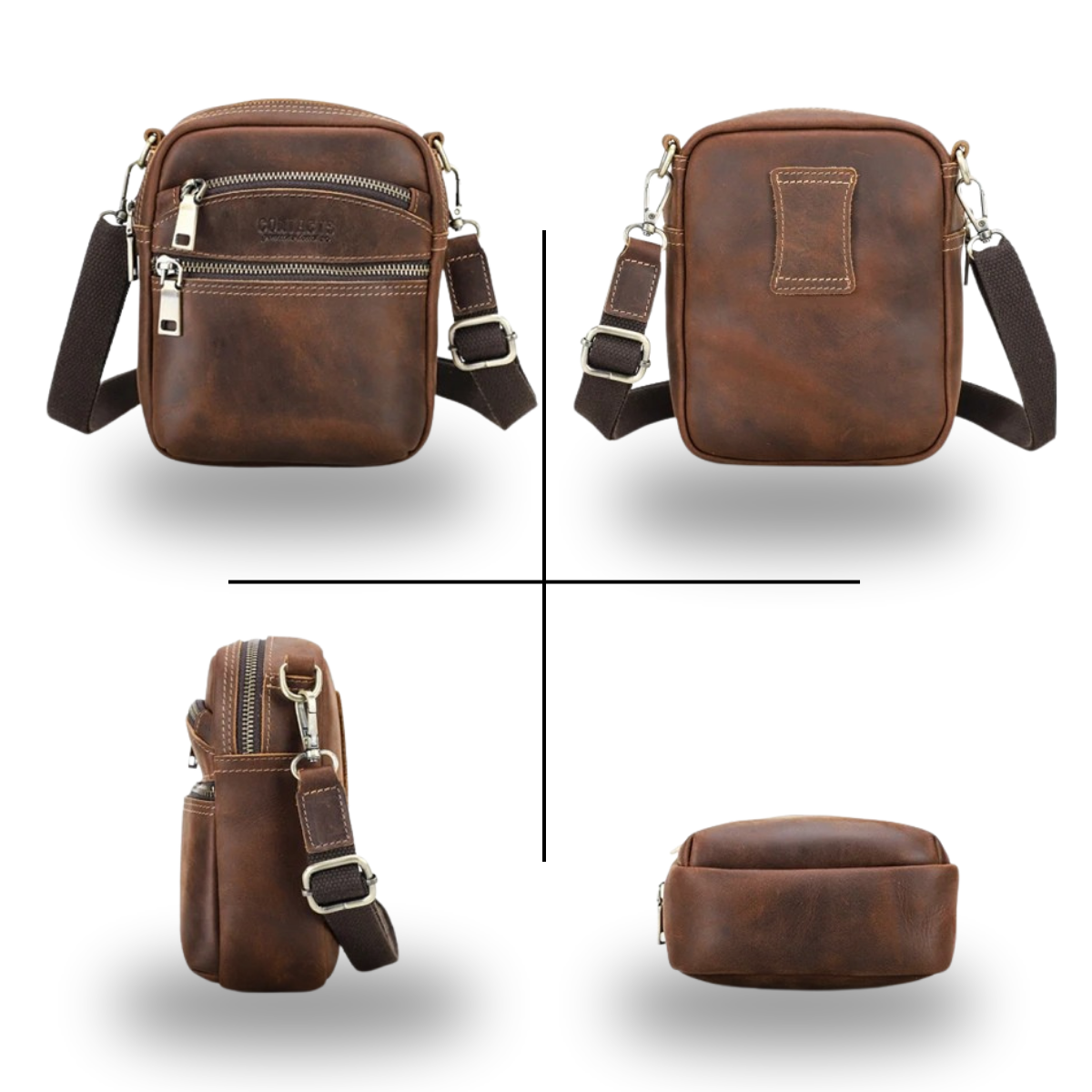 Christoforo – Petite Sacoche Homme en Cuir Élégante et Robuste