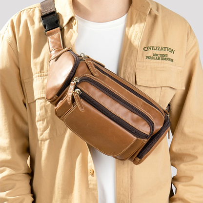 Mario – Sacoche Banane Homme en Cuir pour Style et Aventure