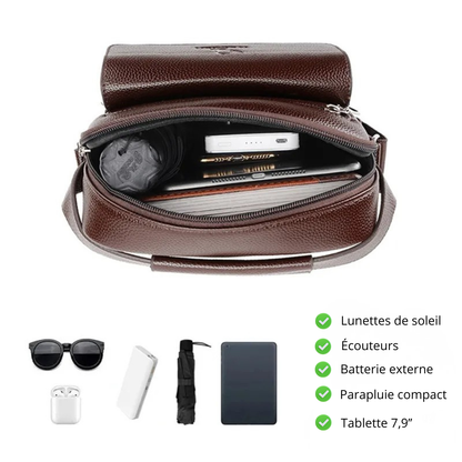 Sante – Sacoche Bandoulière  Homme en Cuir Imperméable, Élégance & Grande Capacité