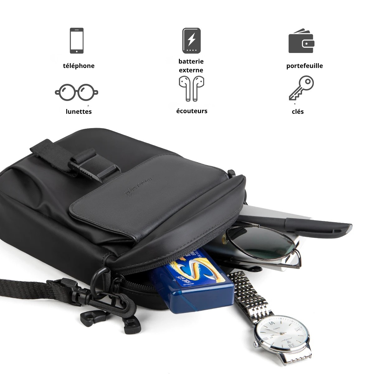 Silvano – Sacoche Bandoulière Homme Discrète pour Quotidien et Voyage