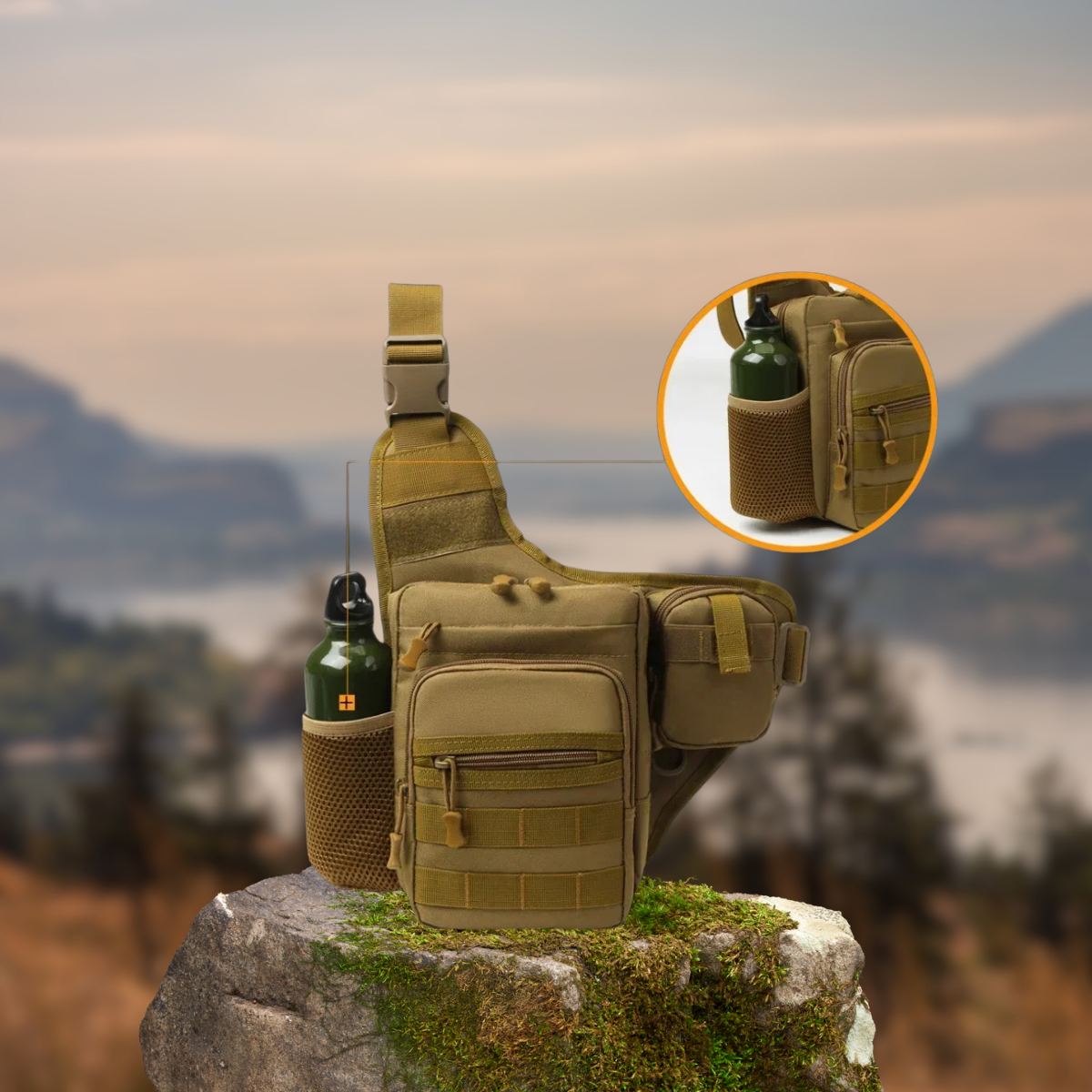 Cesare – Sacoche Bandoulière Homme Polyvalente pour Sport et Plein Air