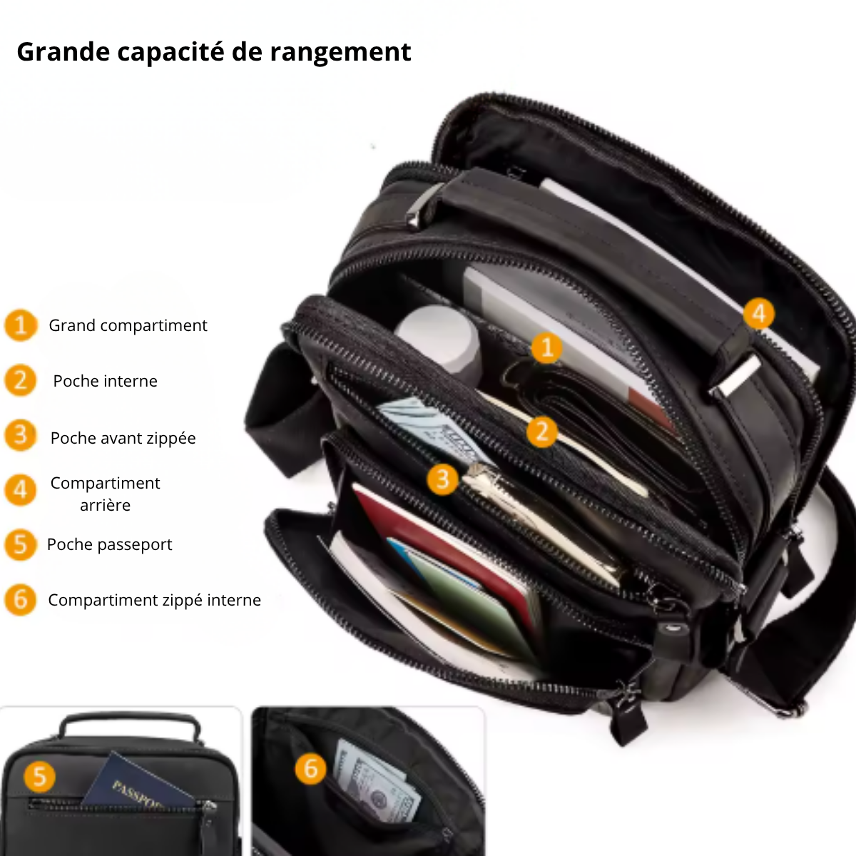 Enzo – Sacoche Bandoulière Homme Authentique en Cuir Vintage