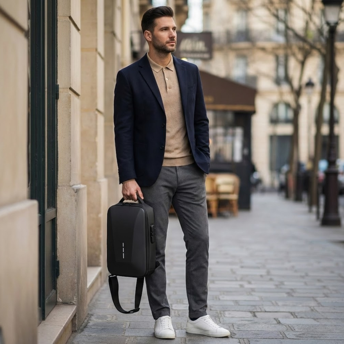 Urbano – Sacoche Bandoulière Antivol avec Verrou à Code & Port USB, Sécurité