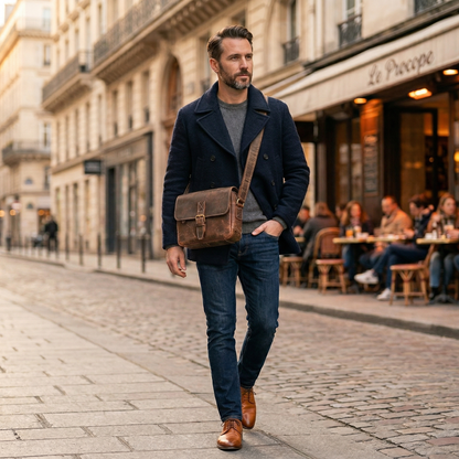 Andréa – Sacoche Bandoulière Homme Cuir Naturel Robuste et Élégant