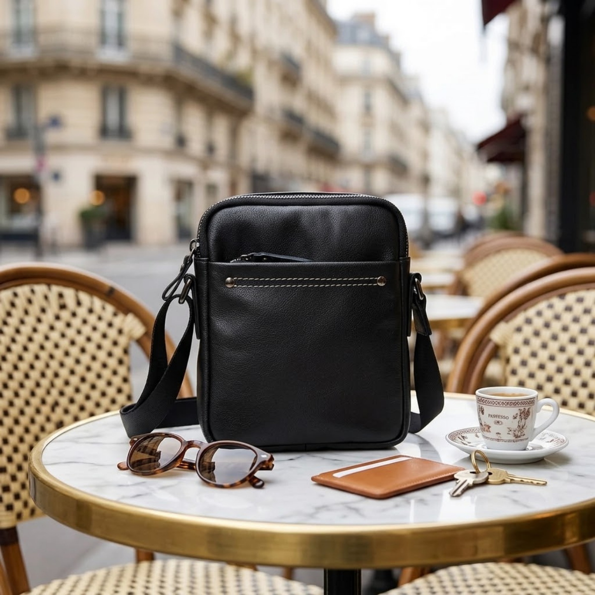 Dino – Sacoche Bandoulière Homme Cuir Multipoches