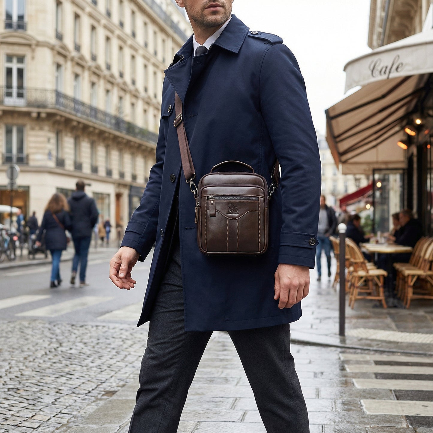 Paolo – Sacoche Bandoulière Homme Stylée en Cuir Rétro