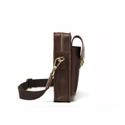 Fausto – Petite Sacoche Homme en Cuir Vintage & Organisation Compacte