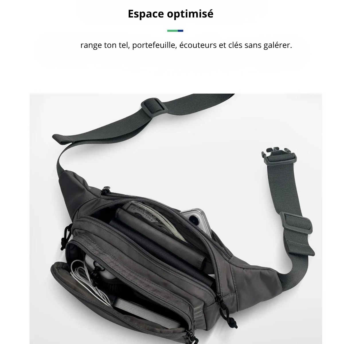 Corrado – Sacoche Banane Homme Organisée et Polyvalente