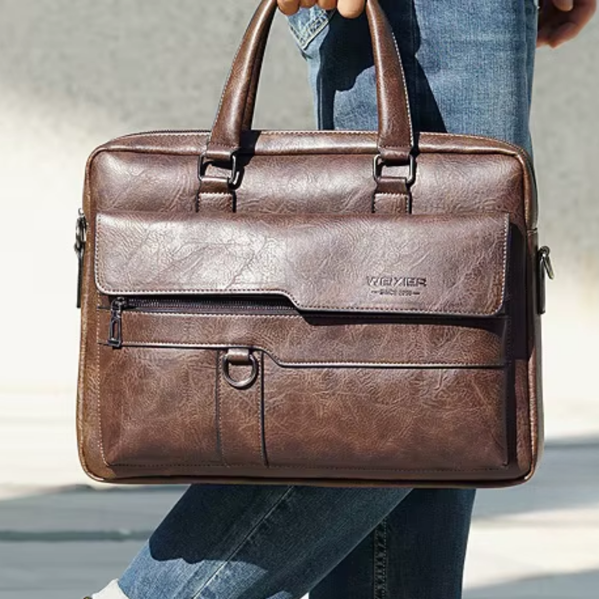 Lorenzo – Sacoche Ordinateur Homme en Simili Cuir Premium