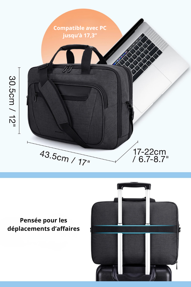Biagio – Sacoche Ordinateur Homme Spacieuse et Ergonomique