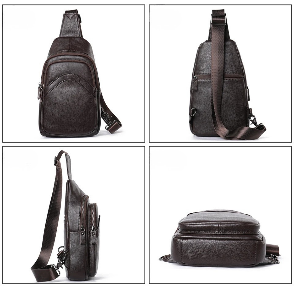 Nazario – Sacoche Bandoulière Homme en Cuir pour Mobilité