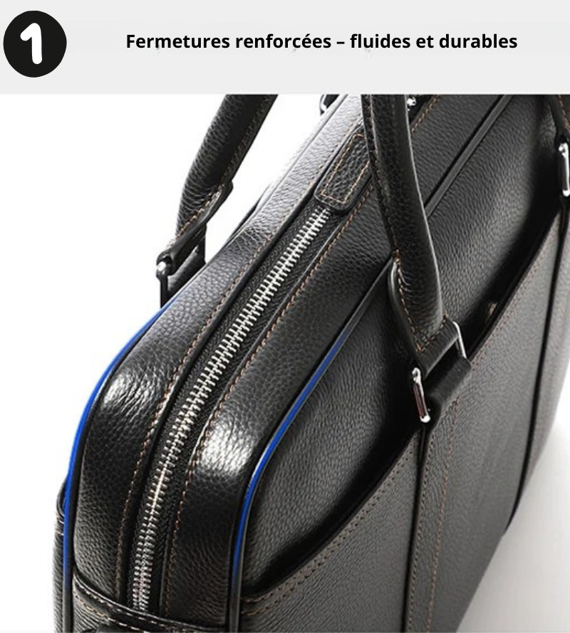 Adriano – Sacoche Ordinateur Homme en Cuir Authentique