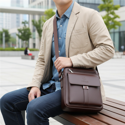 Sante – Sacoche Bandoulière  Homme en Cuir Imperméable, Élégance & Grande Capacité